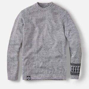 PAKA The Costa XL Gray Alpaca Blend Unisex Cozy Crew Sweater Handmade Peru